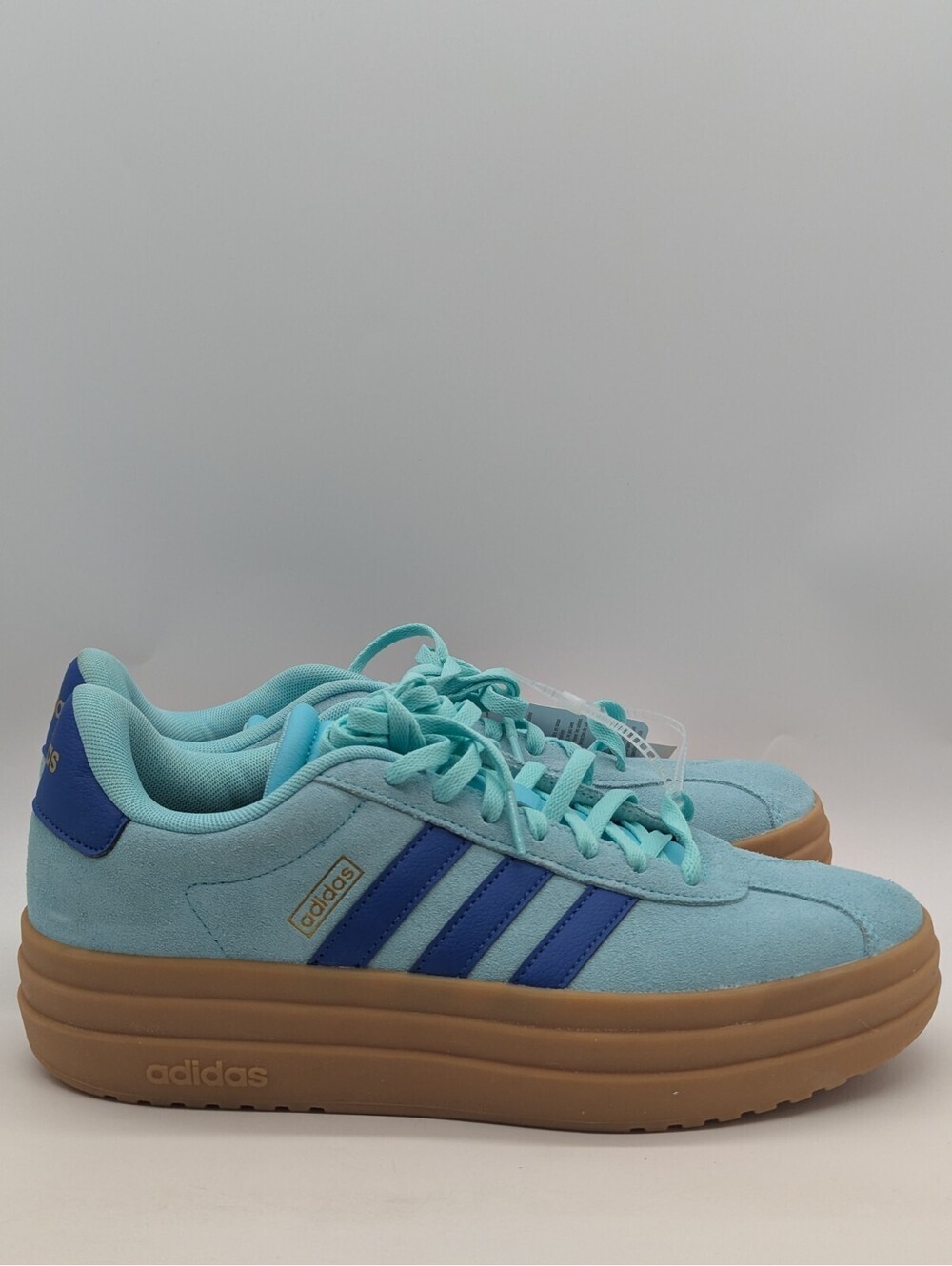 Adidas VL Court Bold Platform Shoes Blue Teal Aqua Gum Women's Size 9 JS3813 New